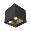 Oprawa ścienna solarna/USB V-TAC 9W LED COB czarna kostka 15x15cm IP65 czujnik ruchu VT-409CCT 3000K-4000K-5000K 800lm